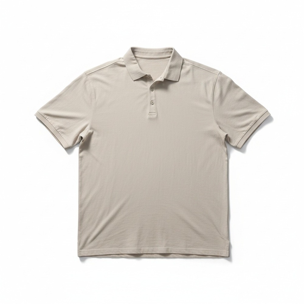 PTO Engineered for the Weekend Tan Beige Short Sleeve Polo,‎ Men's XL Shirt